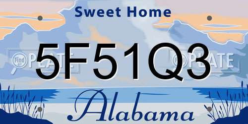 5F51Q3 Alabama License Plate