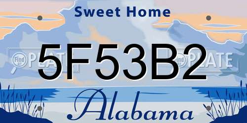 5F53B2 Alabama License Plate