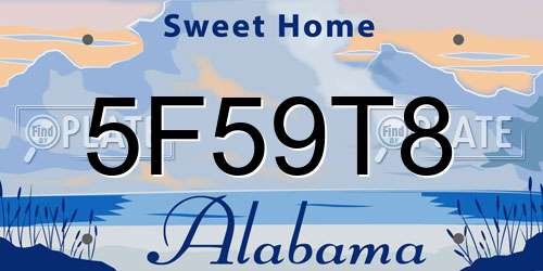 5F59T8 Alabama License Plate