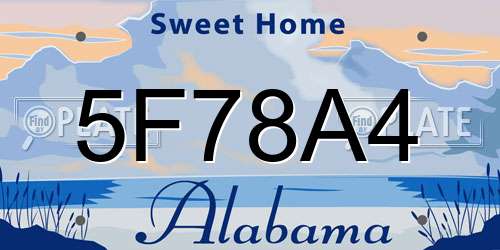 5F78A4 Alabama License Plate