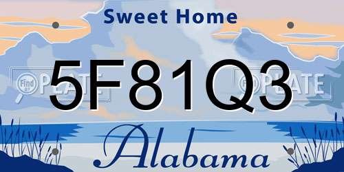5F81Q3 Alabama License Plate