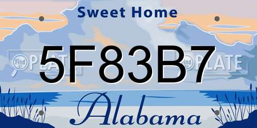 5F83B7 Alabama License Plate