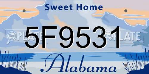 5F9531 Alabama License Plate
