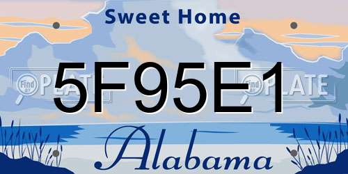 5F95E1 Alabama License Plate