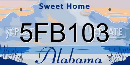 5FB103 Alabama License Plate