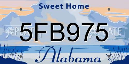 5FB975 Alabama License Plate