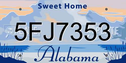 5FJ7353 Alabama License Plate