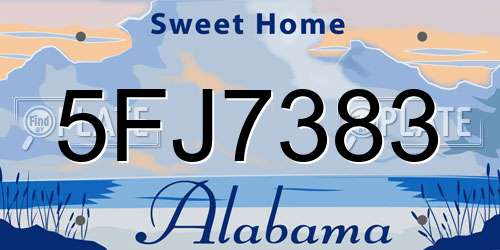 5FJ7383 Alabama License Plate