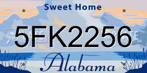 5FK2256 Alabama License Plate