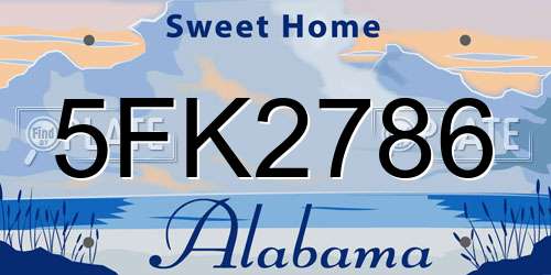 5FK2786 Alabama License Plate