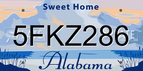 5FKZ286 Alabama License Plate