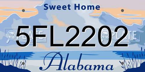 5FL2202 Alabama License Plate