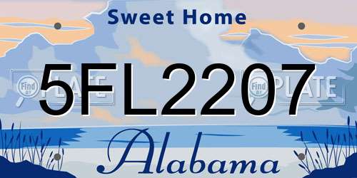 5FL2207 Alabama License Plate