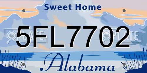 5FL7702 Alabama License Plate