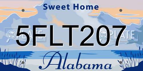 5FLT207 Alabama License Plate
