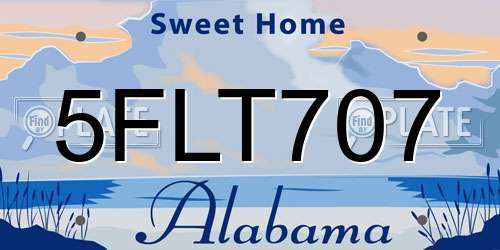 5FLT707 Alabama License Plate