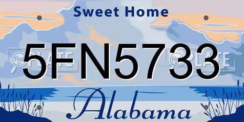 5FN5733 Alabama License Plate