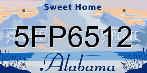 5FP6512 Alabama License Plate