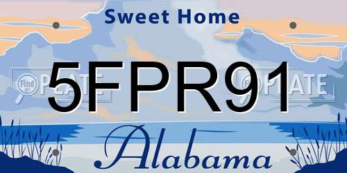 5FPR91 Alabama License Plate