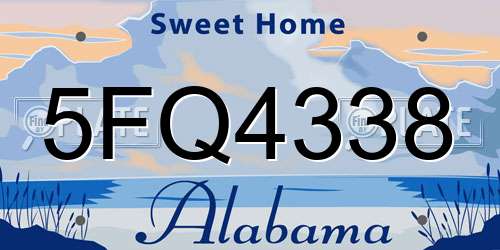 5FQ4338 Alabama License Plate