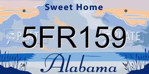 5FR159 Alabama License Plate