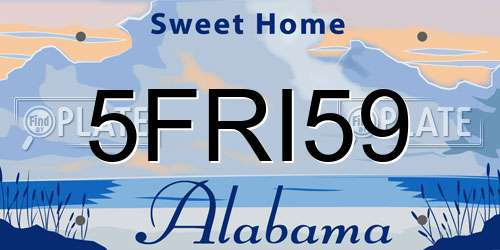 5FRI59 Alabama License Plate