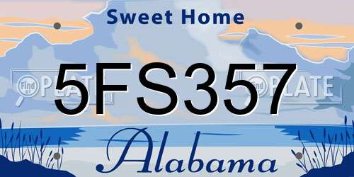 5FS357 Alabama License Plate