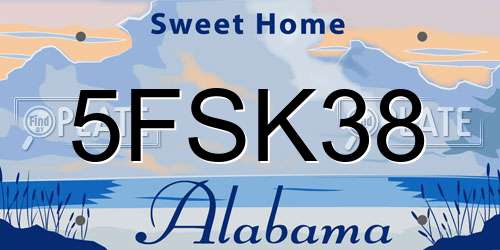 5FSK38 Alabama License Plate