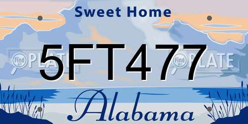 5FT477 Alabama License Plate