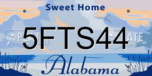 5FTS44 Alabama License Plate