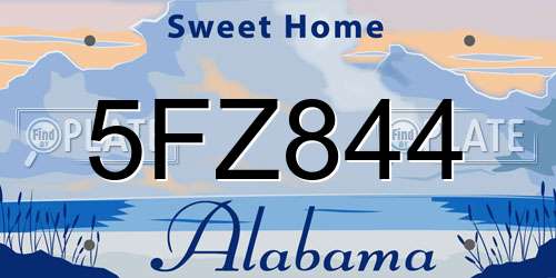 5FZ844 Alabama License Plate