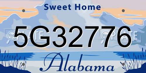 5G32776 Alabama License Plate