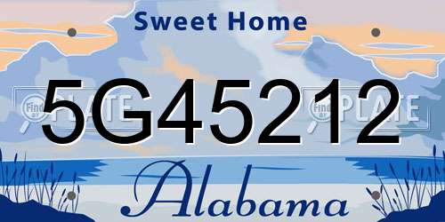 5G45212 Alabama License Plate