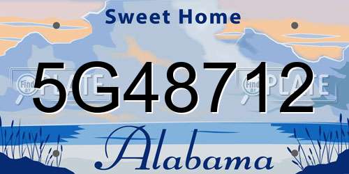 5G48712 Alabama License Plate