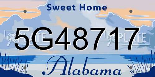 5G48717 Alabama License Plate