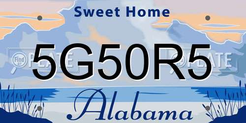 5G50R5 Alabama License Plate