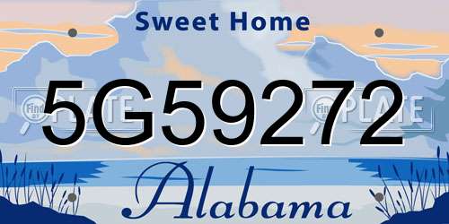 5G59272 Alabama License Plate