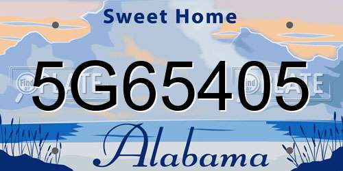 5G65405 Alabama License Plate