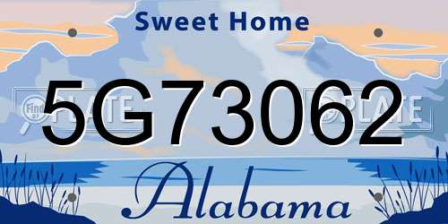 5G73062 Alabama License Plate
