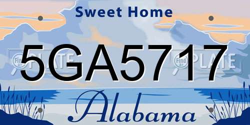 5GA5717 Alabama License Plate