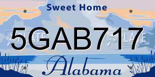 5GAB717 Alabama License Plate