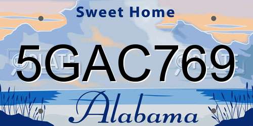 5GAC769 Alabama License Plate