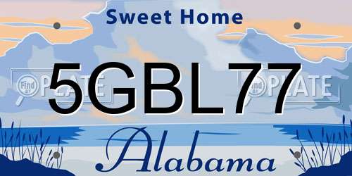 5GBL77 Alabama License Plate