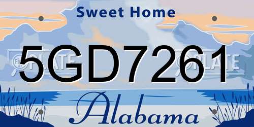 5GD7261 Alabama License Plate