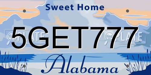 5GET777 Alabama License Plate