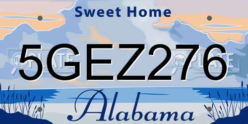 5GEZ276 Alabama License Plate