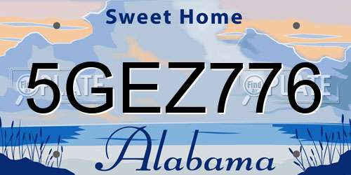 5GEZ776 Alabama License Plate