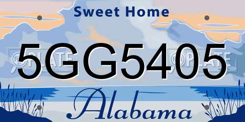 5GG5405 Alabama License Plate