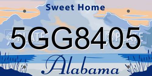 5GG8405 Alabama License Plate