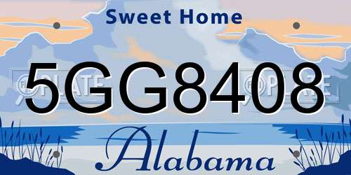 5GG8408 Alabama License Plate